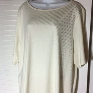 Cream silky tee